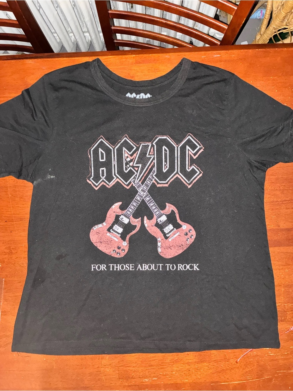 AC/DC T-Shirt Women’s XXL 20 Black Crossed Guitars For Those About to Rock